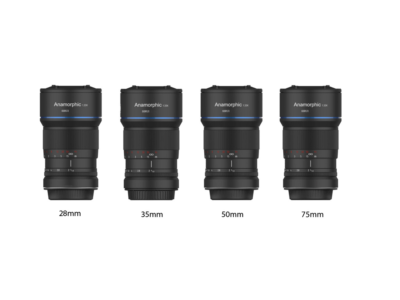 4 x sirui anamorphic lenses kit 24mm, 35mm, 50mm & 75mm