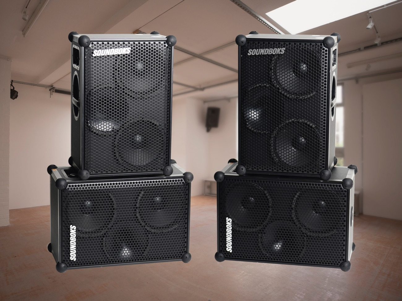 4 x soundboks battery powered pa speakers – 3-way 200w rms