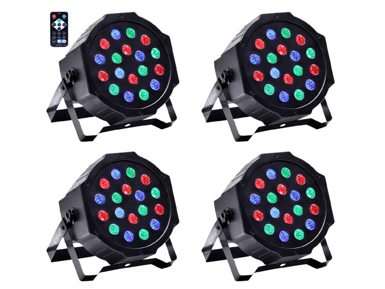 4 x uplighting led par cans + remote control