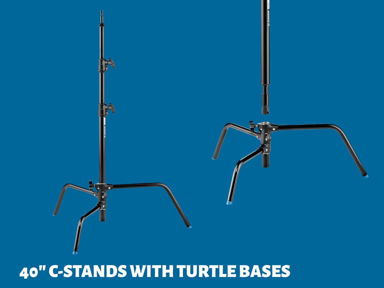 40" black c-stand with turtle base