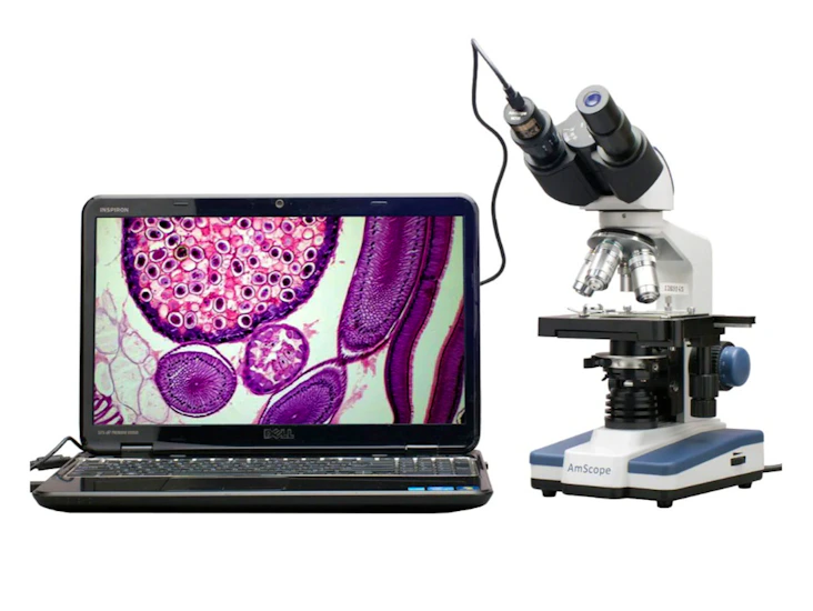 40x-2500x binocular compound microscope w/ digital camera