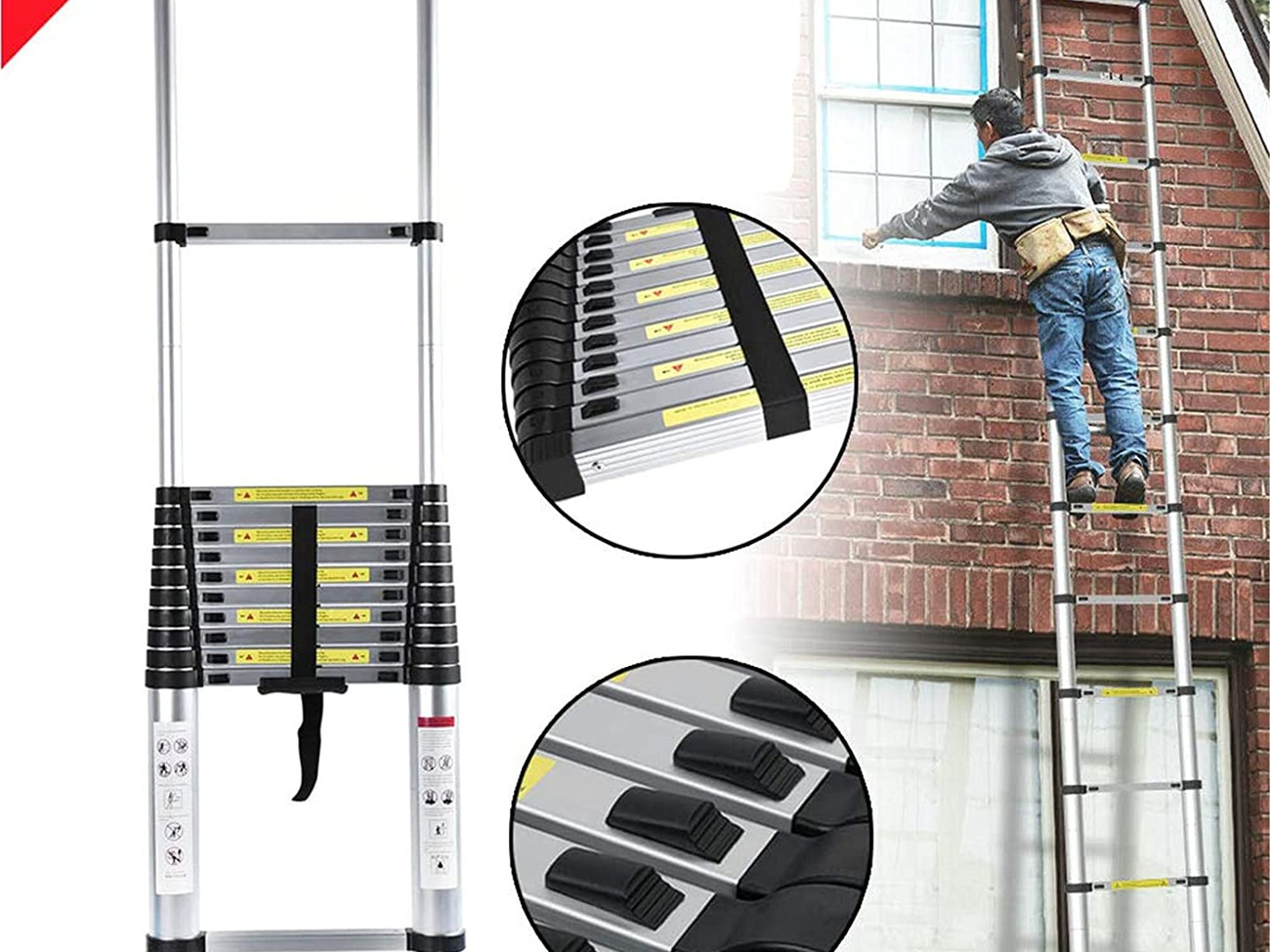 4.4m telescopic ladder 150kg capacity