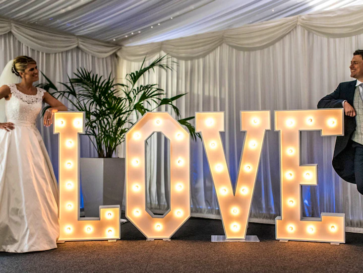 4ft light up letter hire - love or mr & mrs