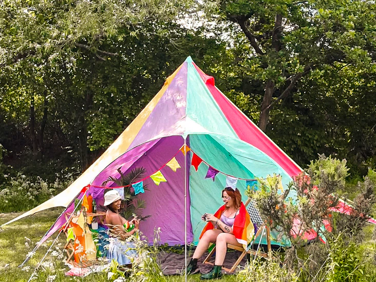 4m rainbow star bell tent