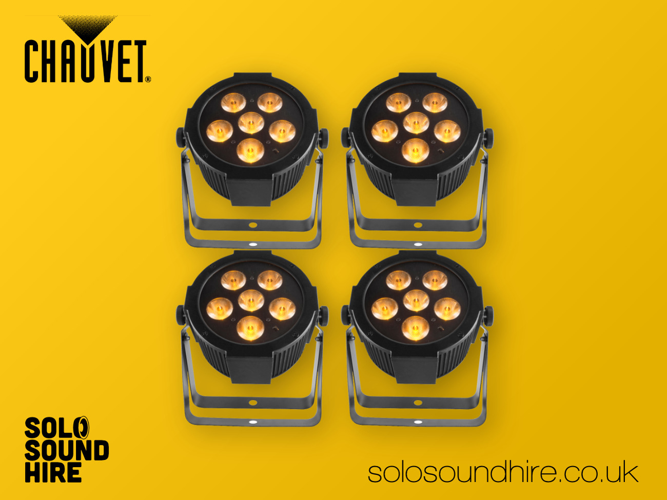 4x chauvet led slim par q6 rgba led uplighter