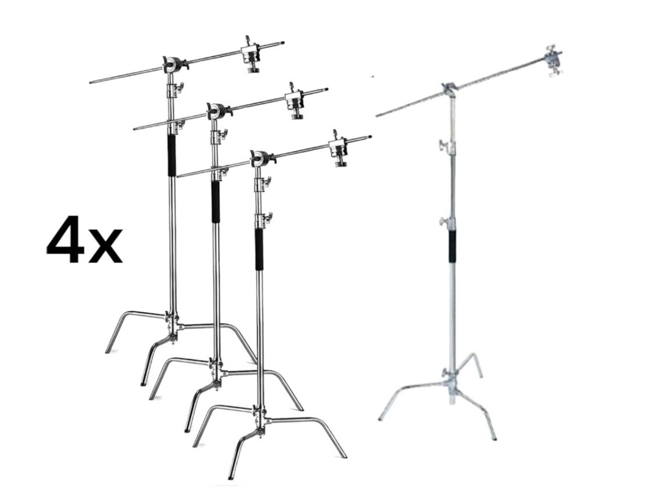 4x c-stand with arm light led stands grip mount