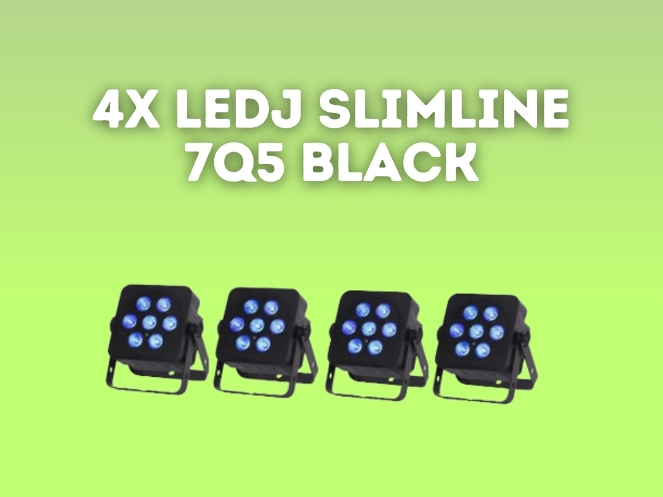 4x disco wedding lights - ledj slimline 7q5 black