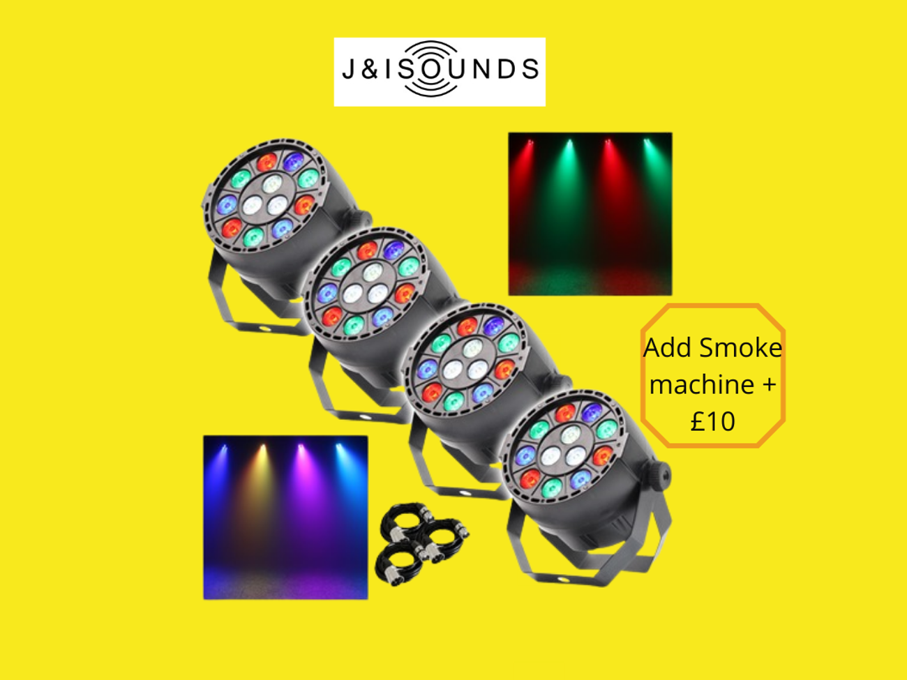 4x equinox micropar rgbw uplighters