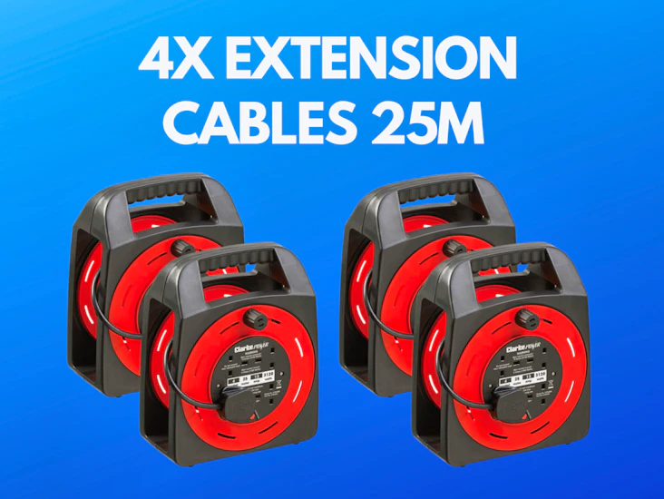 4x extension cable 25m cable reel