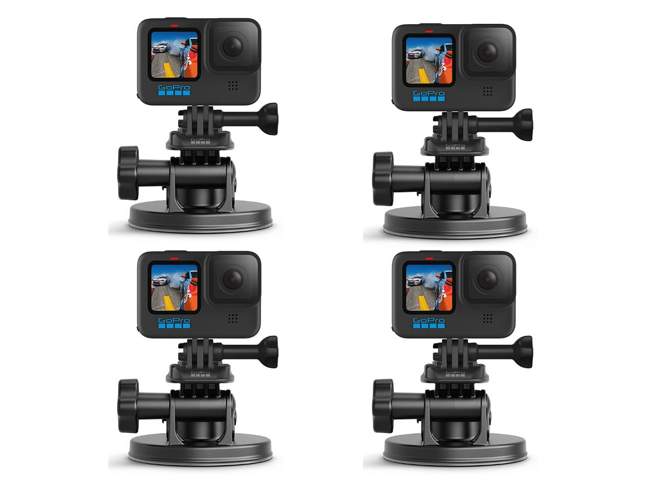 4x gopro hero11 black, accessories and suction mounts