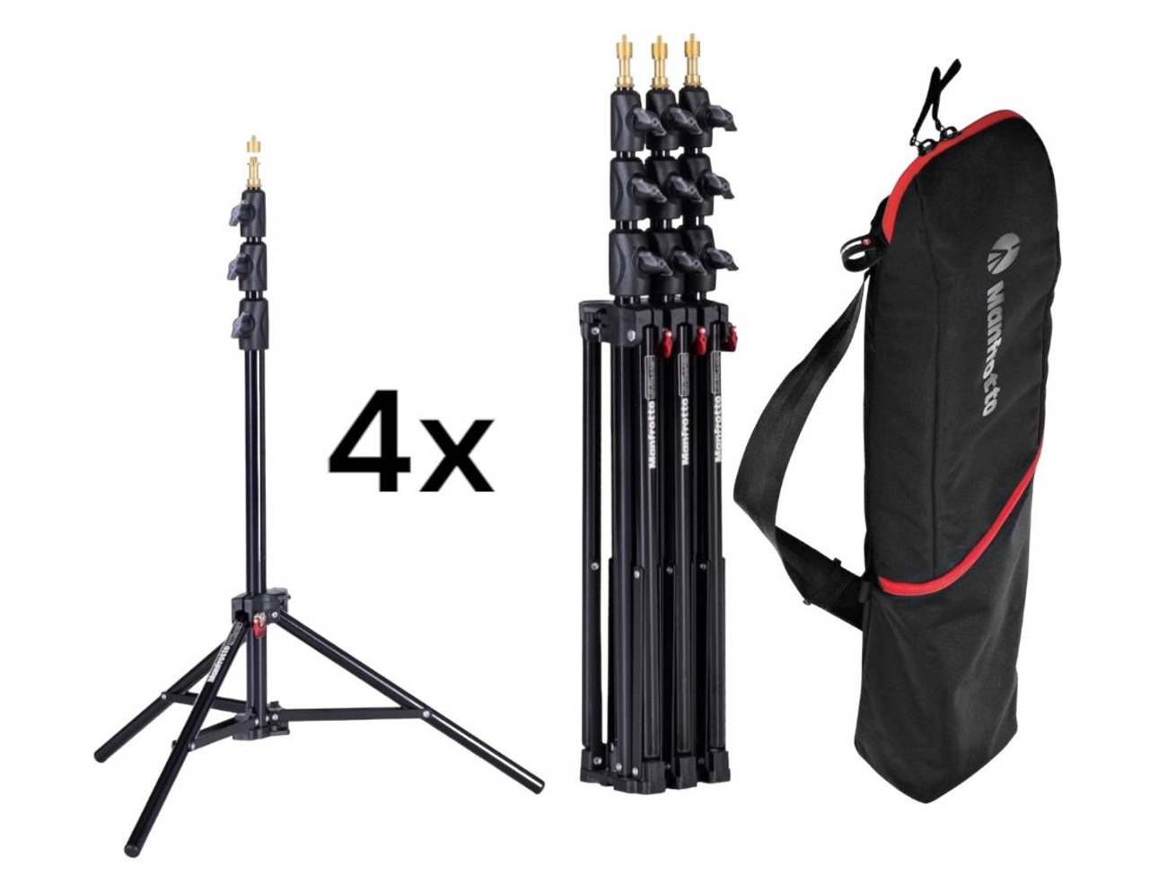 4x manfrotto 1051bac light stands led profoto grip 3