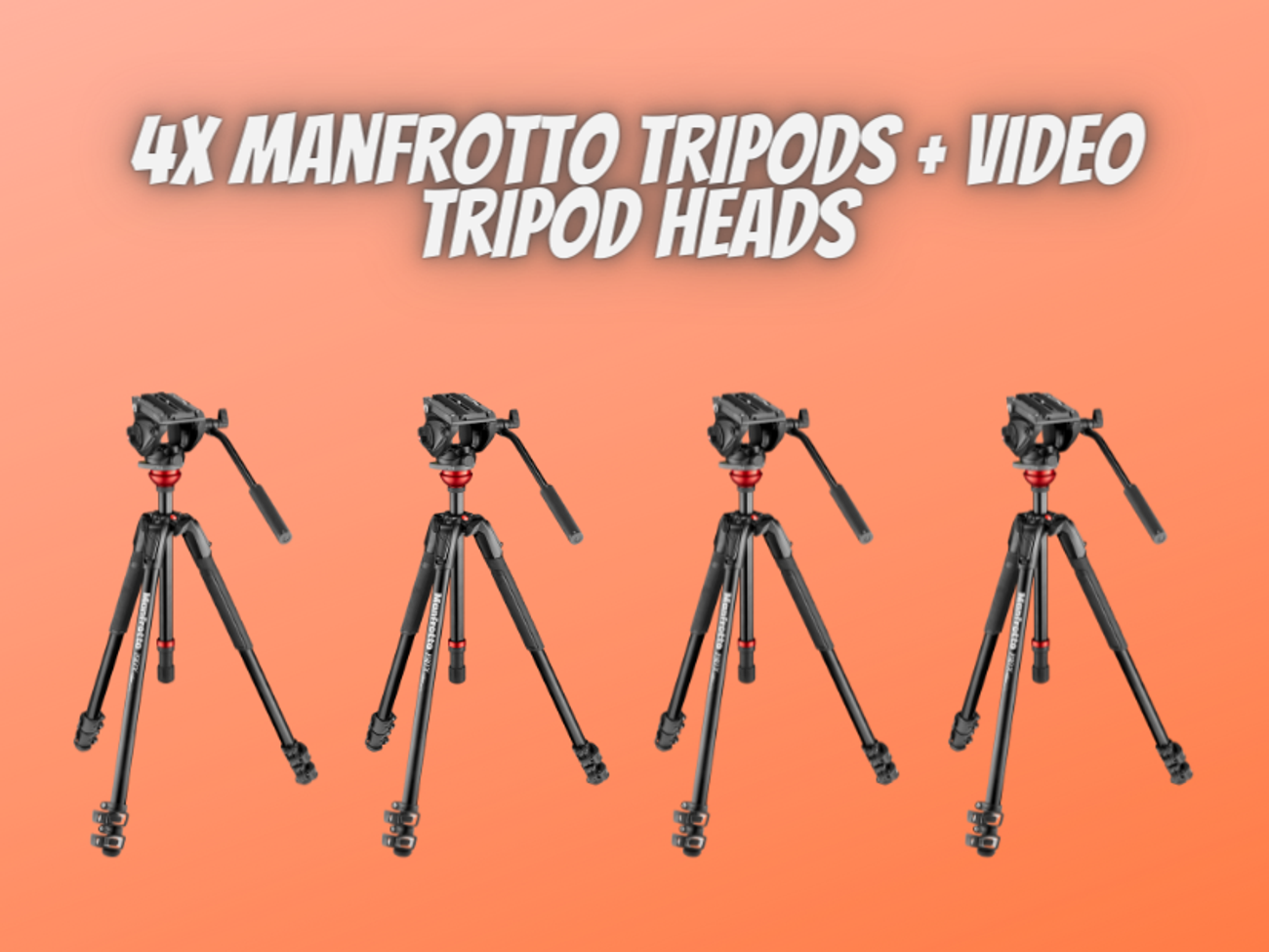4x manfrotto tripod 190xprob + 4x video tripod head 701hdv