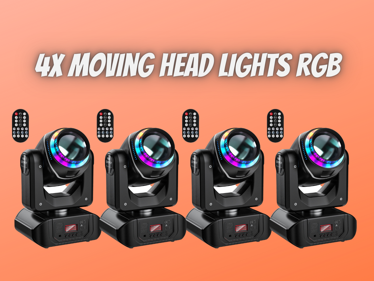 4x moving head light stage disco party prom night rgbw led