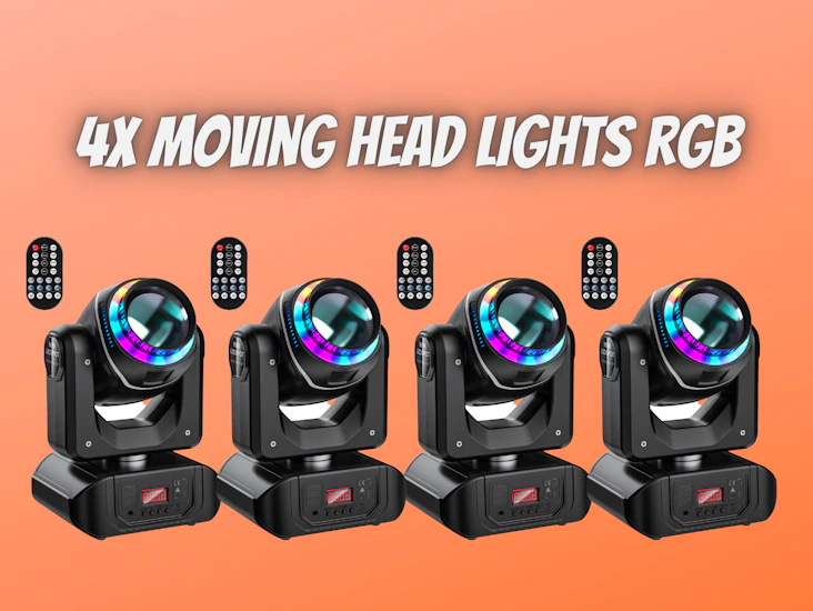 4x moving head light stage disco party prom night rgbw led