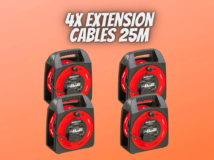 4x power extension cable 25 m