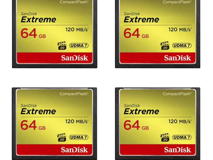4x sandisk extreme 64 gb udma7 compactflash cf card