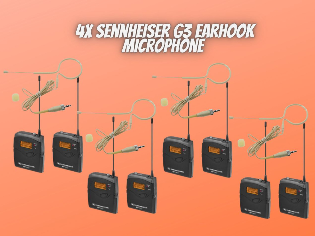 4x sennheiser g3 single earhook headset microphone head mic