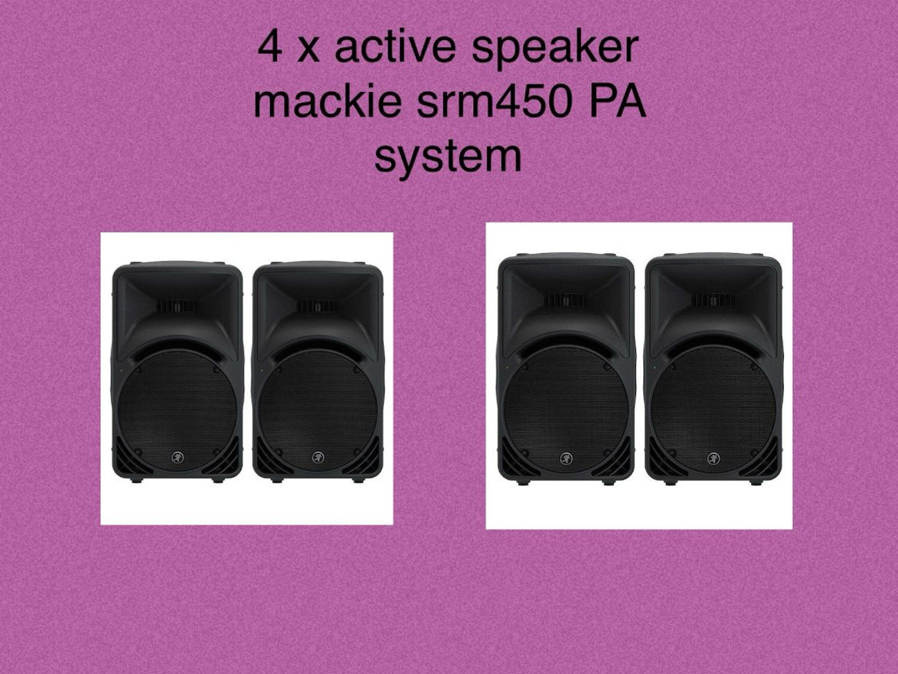 4x speakers, 4x stand, mixer sound system shure mic rca