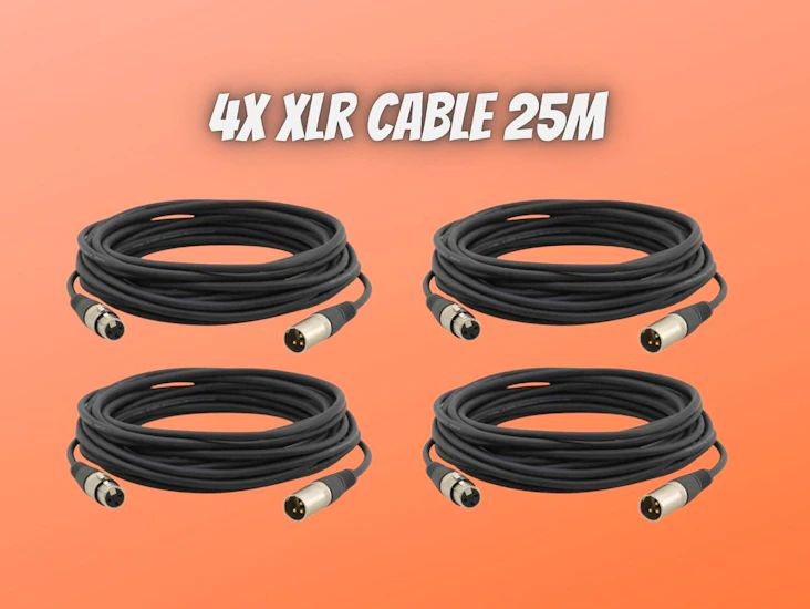 4x xlr cables, 25 m