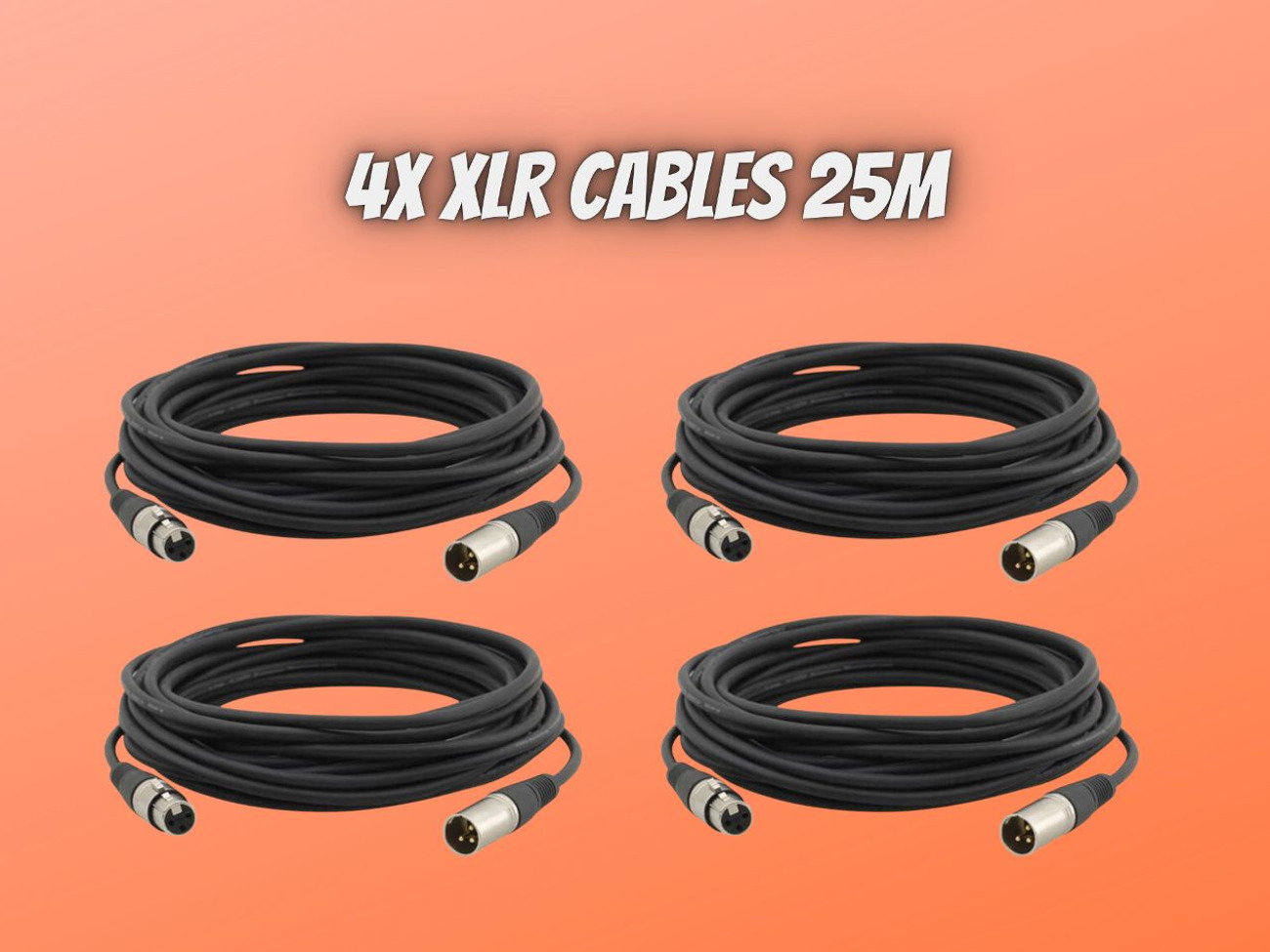 4x xlr cables 25m