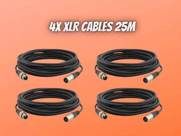 4x xlr cables 25m