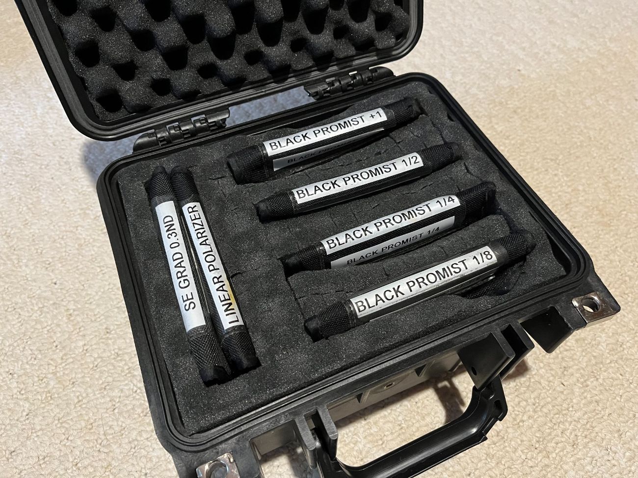 4x4 black pro-mist filters 1, 1/2, 1/4, 1/8 + nd + polar