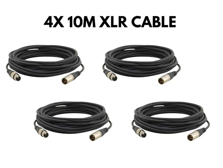 4x 10m xlr to xlr cable