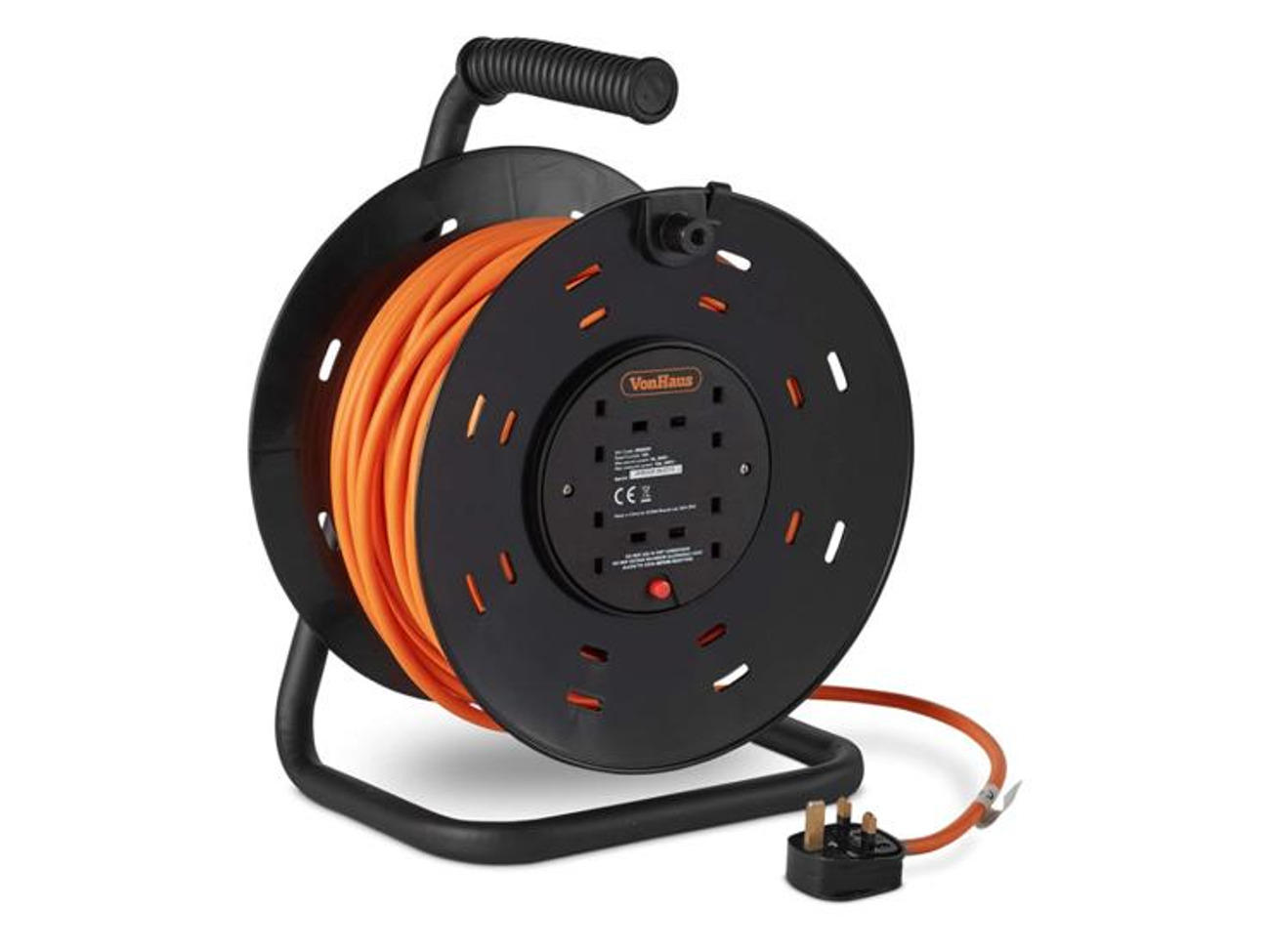 50 metre power ac extension cable reel - 4 sockets