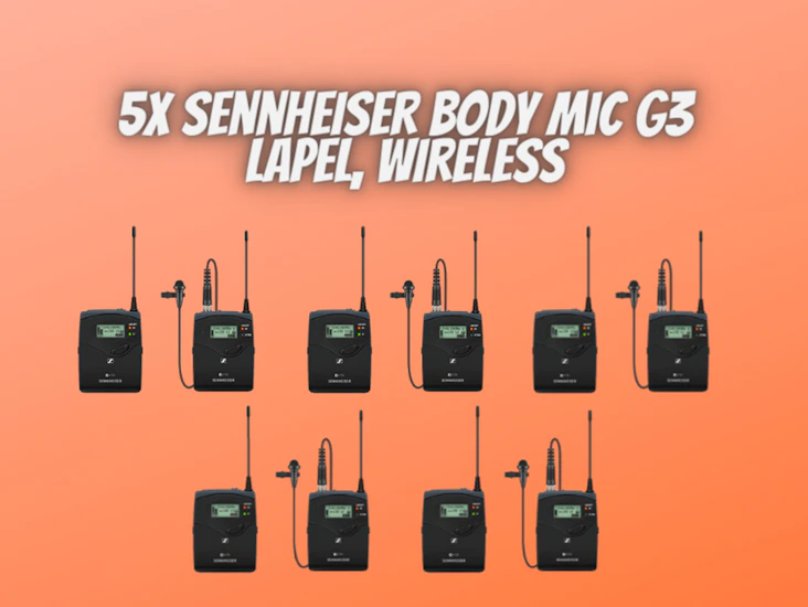 5x body microphone, lapel, sennheiser g3 g4, radio microphone