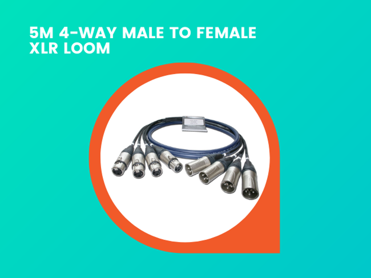 5m  4-way male to female xlr loom
