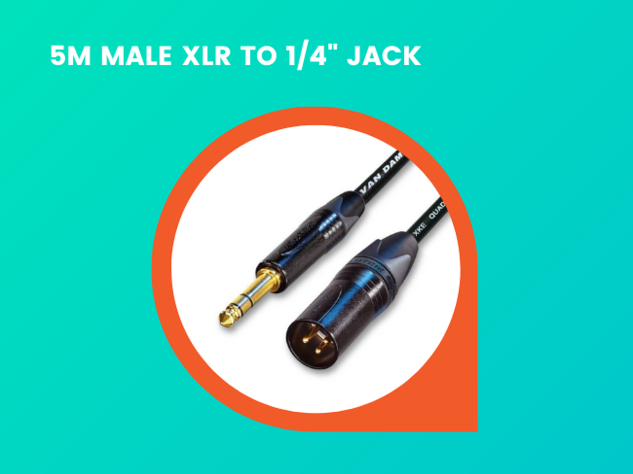 5m male xlr to 1/4" jack