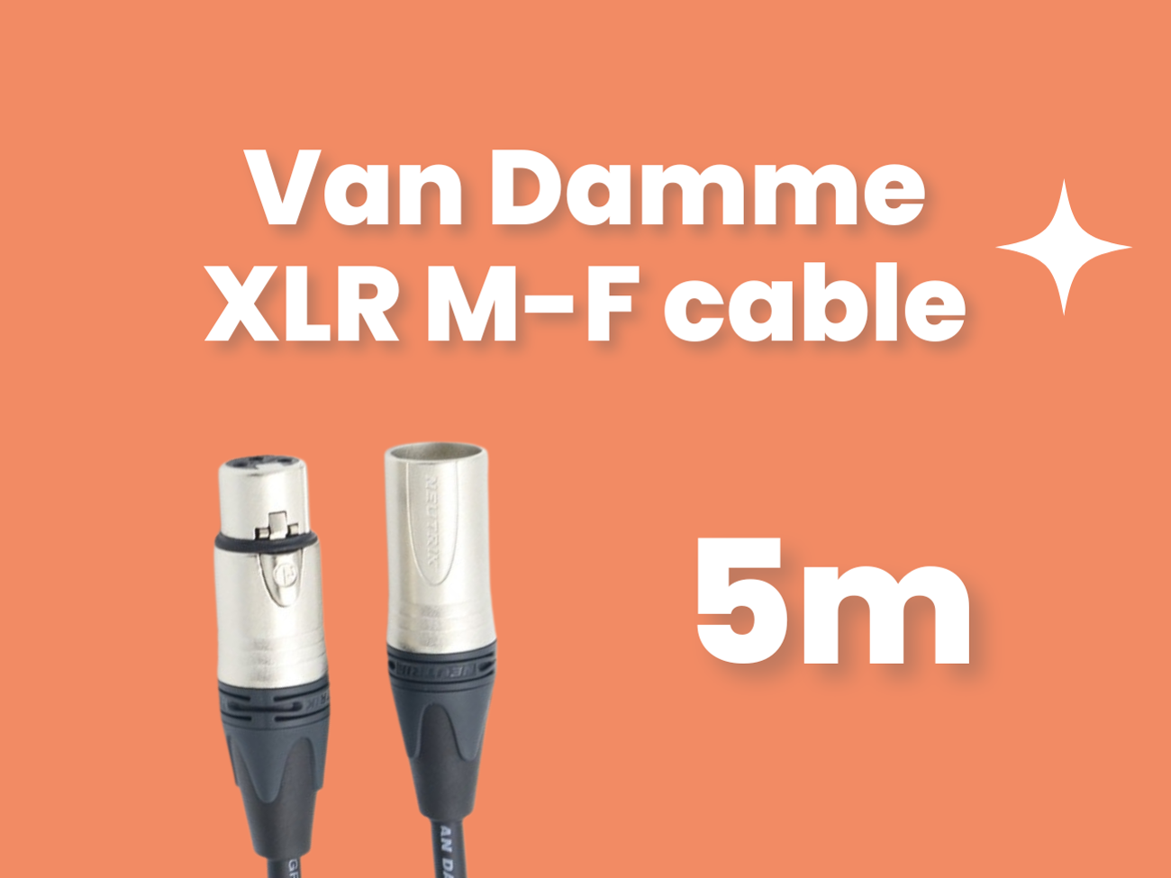 5m van damme xlr microphone cable with neutrik connectors
