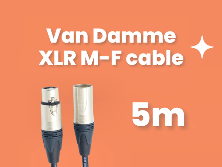 5m van damme xlr microphone cable with neutrik connectors