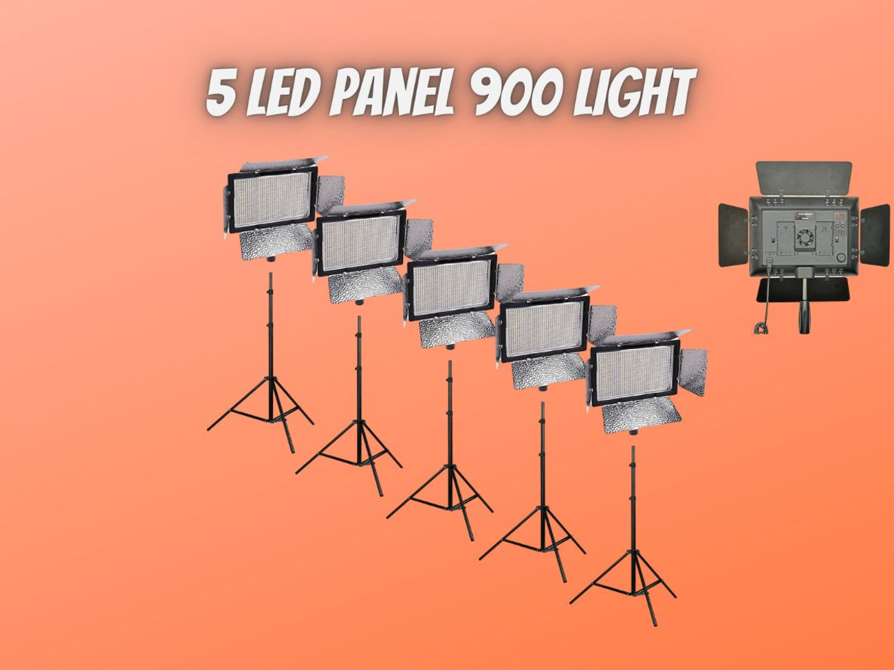 5x led light panel yongnuo yn900 battery wifi