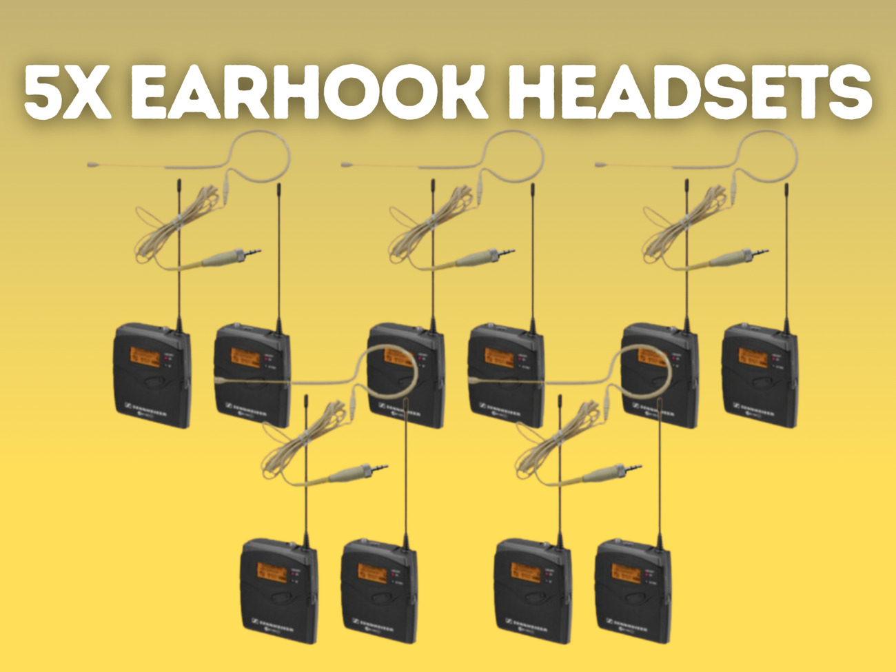 5x sennheiser g3 single earhook headset microphone head mic