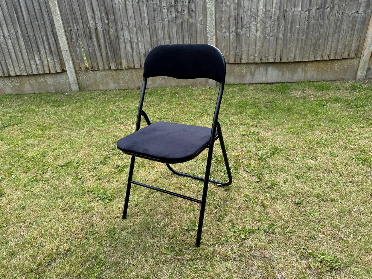10 x velvet folding chairs - black