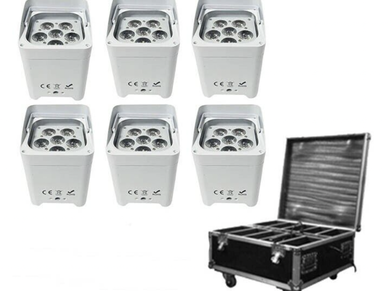 6 x wireless dmx uplighter's rgbwa uv par battery power led 