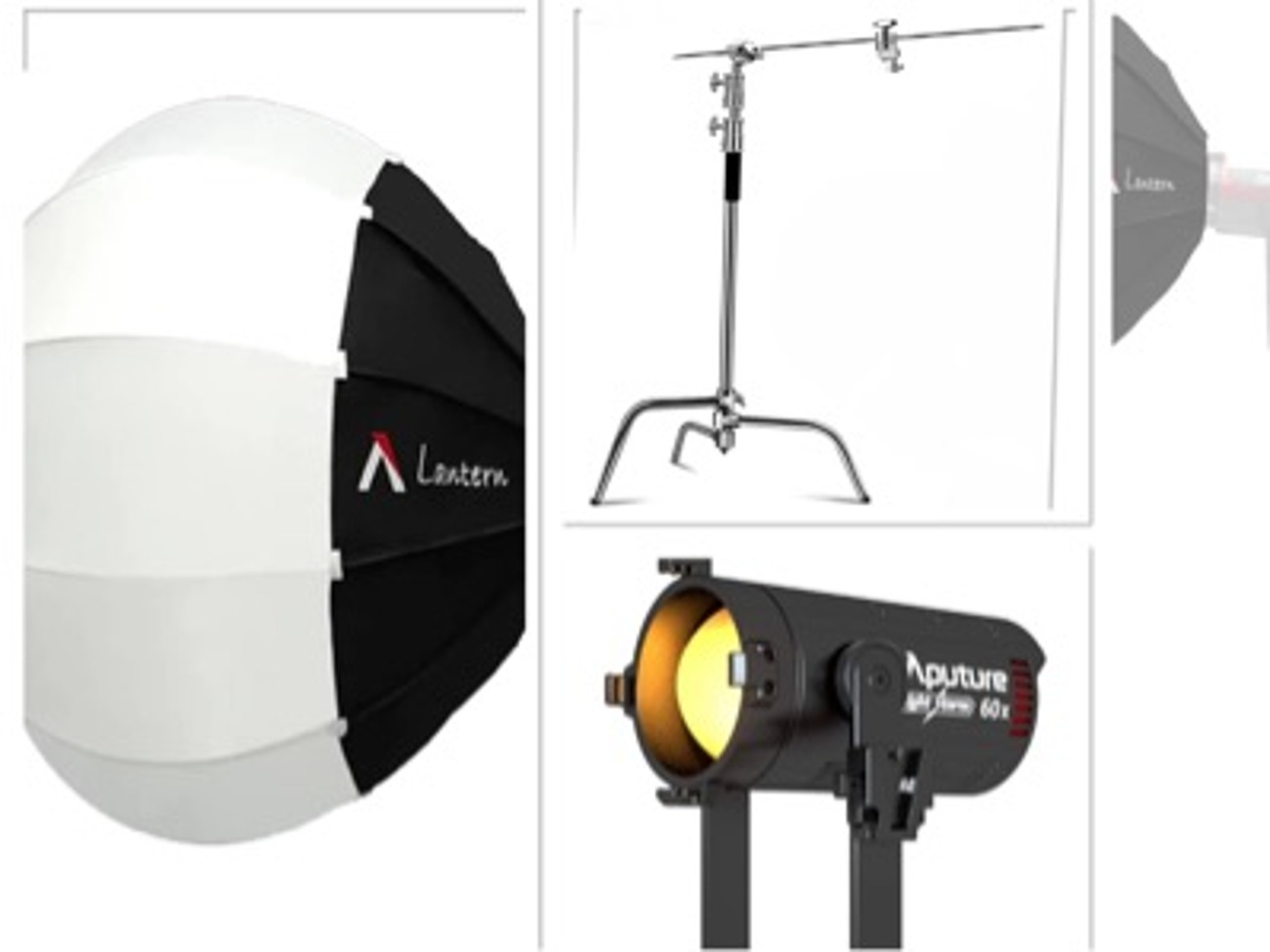 60x aputure+c-stand+lattern
