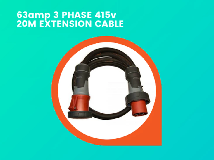 63amp 3 phase 415v 20m extension cable