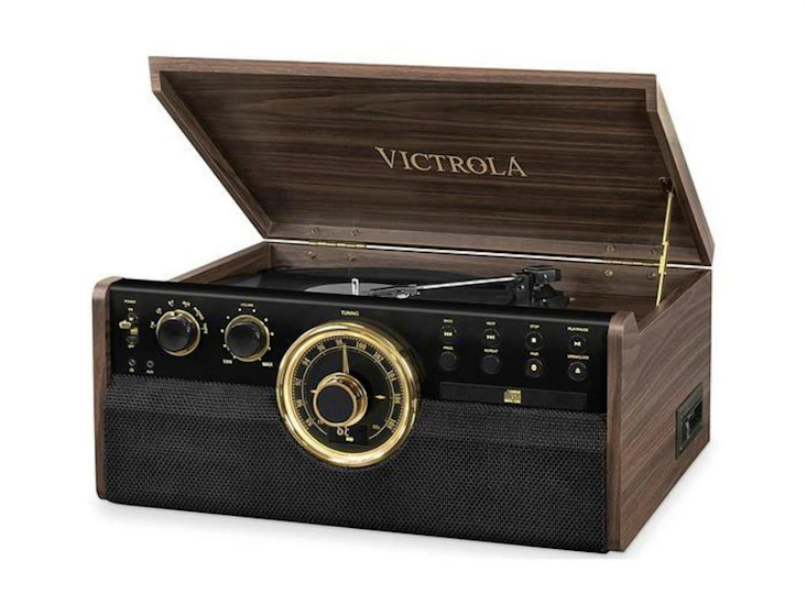 6-in-1 music centre bluetooth record player cd