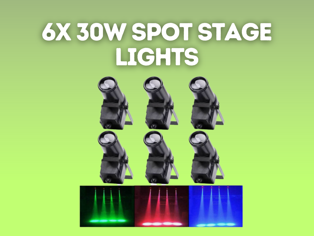 6x 30w spot stage light rgbw dmx 512 pin spot stage lighting