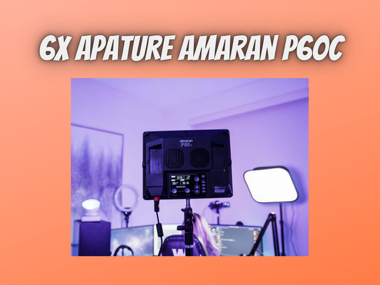 6x aputure amaran p60c rgb led panel - video light