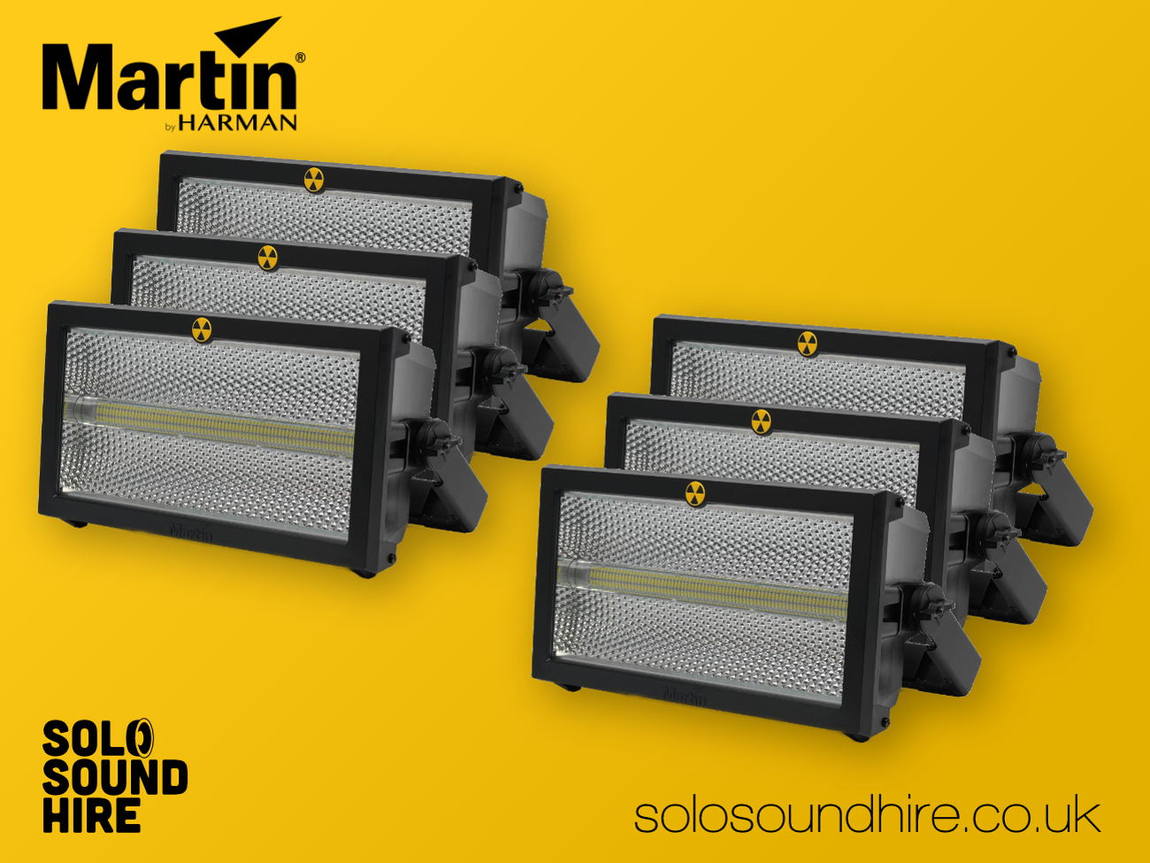 6x martin atomic 3000 led strobe