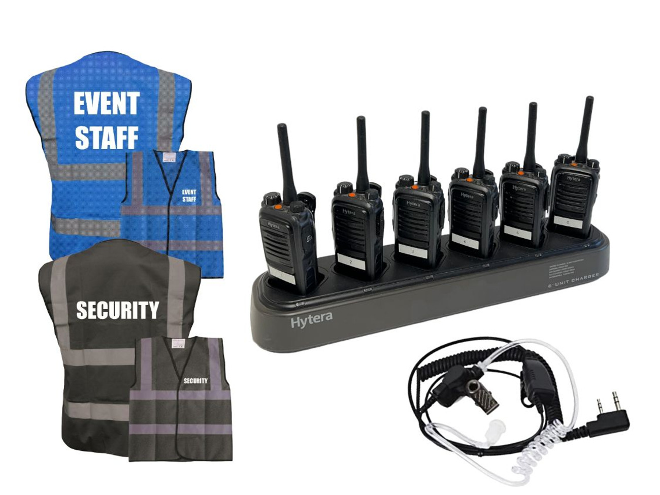 6x walkie talkie two way radios event crew hi viz gazebo pop up talkies market dj