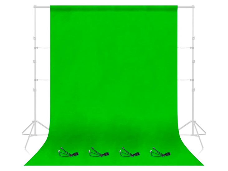 6x9ft (1.8x2.8m) chromakey green screen and support frame