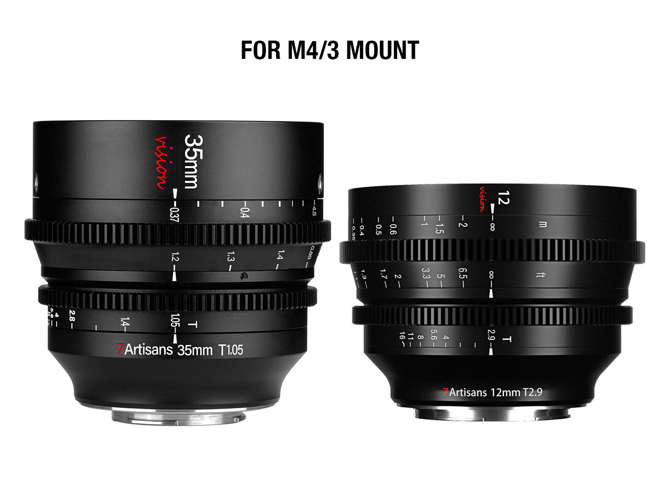 7artisans 12mm t2.9 + 35mm t1.05 cine lens (m43 mount)