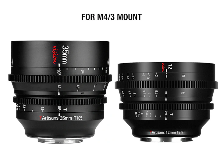 7artisans 12mm t2.9 + 35mm t1.05 cine lens (m43 mount)