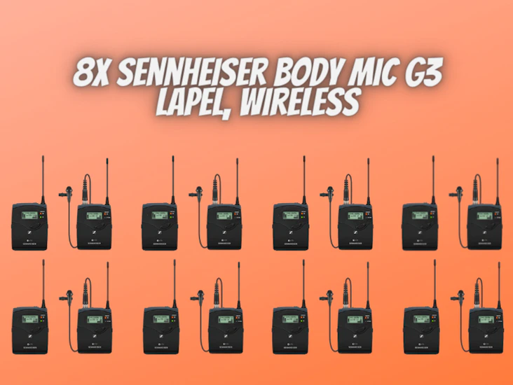 8x body microphone, lapel, sennheiser g3 g4, radio microphone