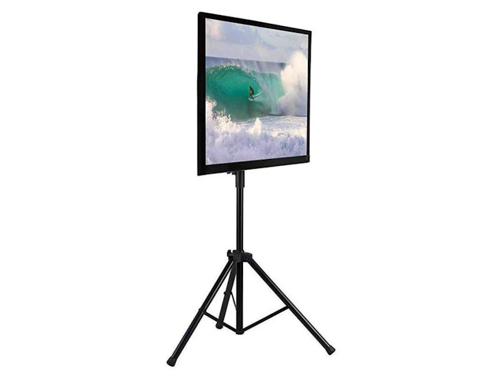 80" led display mounted on the floor stand