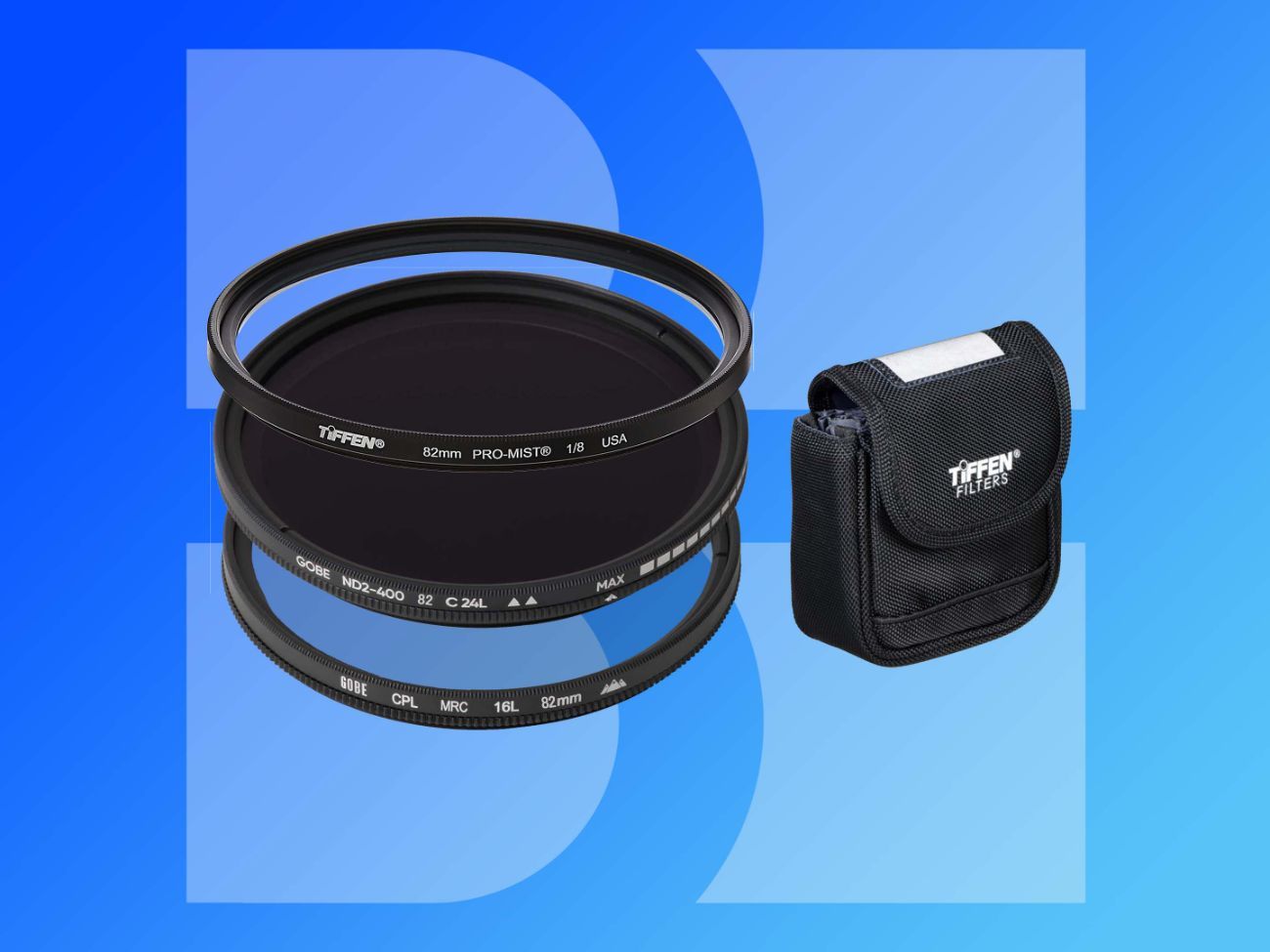 82mm filter kit - variable nd + cpl + tiffen black pro-mist
